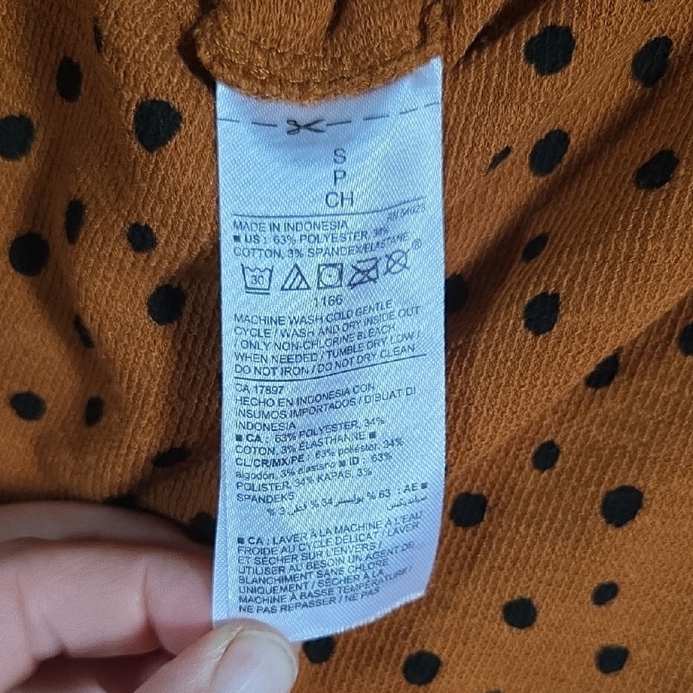 Old Navy Brown/Burnt Orange Polka Dot Romper Jumpsuit Size S - Picture 9 of 10